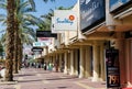 EILAT, ISRAEL Ã¢â¬â November 7, 2017: City promenade, with walking tourists, palm trees shops and hotels